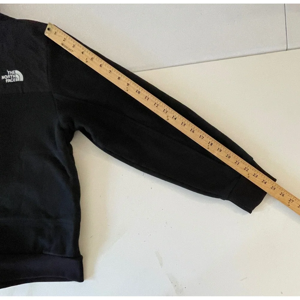 The North Face Mens Black Hooded Full Zip Jacket Nylon Overlay Size M